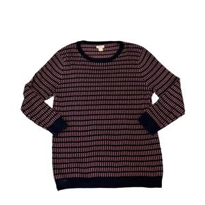 J.Crew factory sweater size medium navy blue and pink